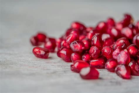 the red pomegranate seeds